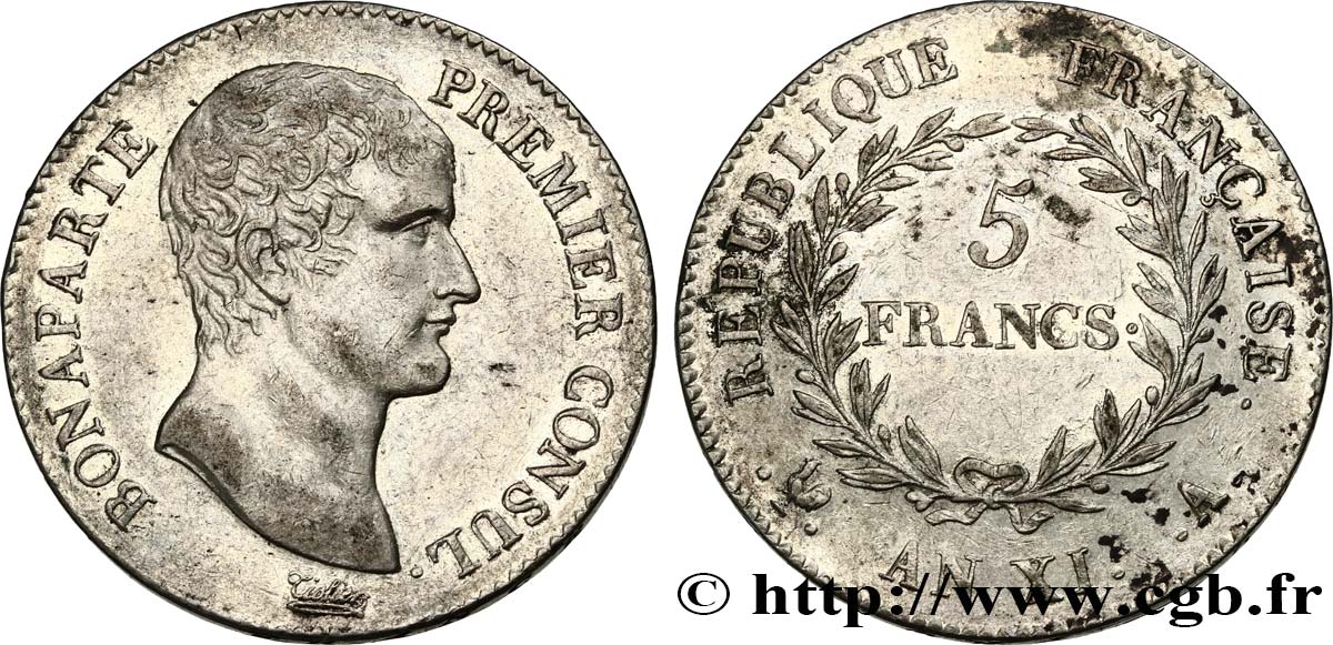 5 francs Bonaparte Premier Consul 1803 Paris F.301/1 TTB+ 