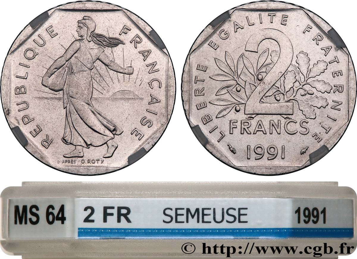 2 francs Semeuse, nickel, frappe monnaie 1991 Pessac F.272/15 MS64 GENI