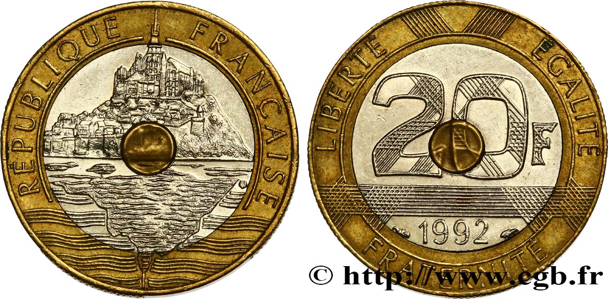 20 francs Mont Saint-Michel 1992 Pessac F.403/5 AU50 