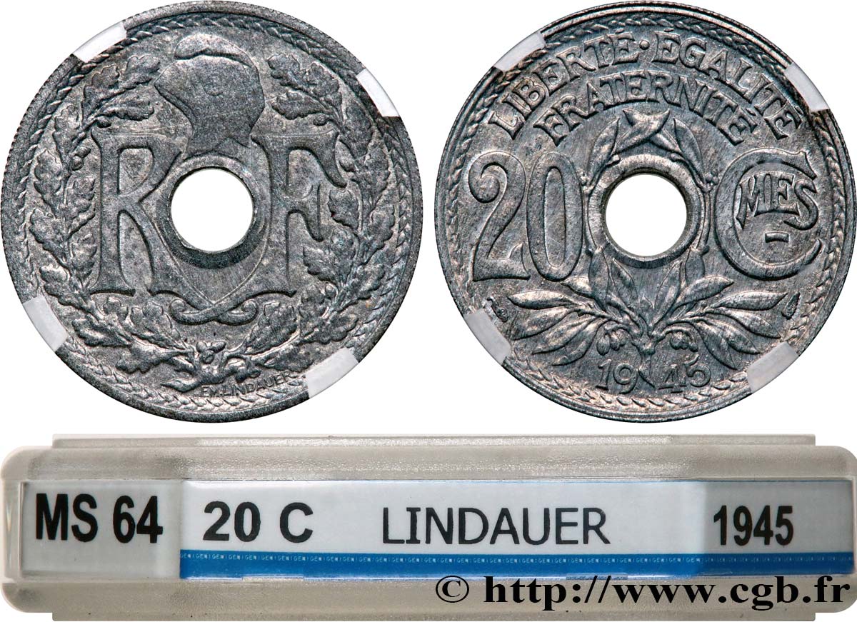 20 centimes Lindauer 1945  F.155/2 SC64 GENI