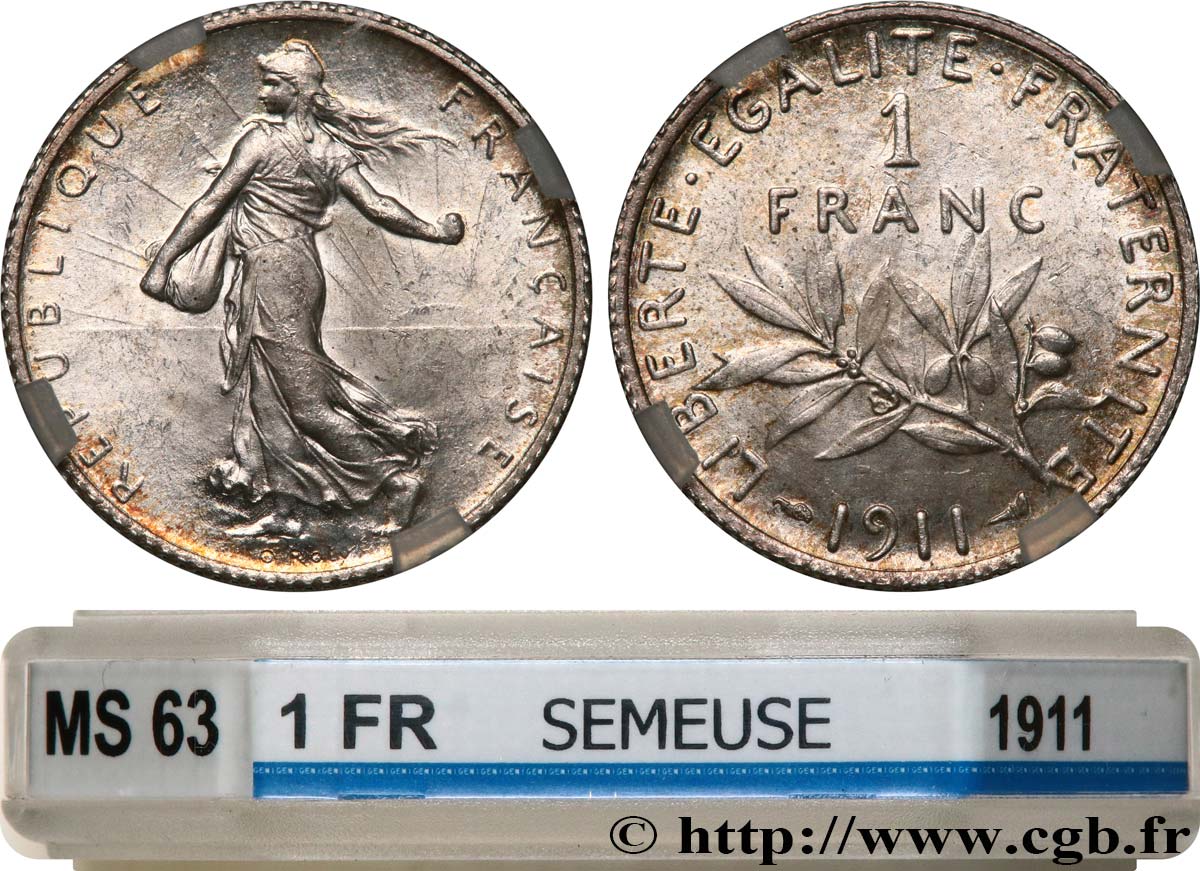 1 franc Semeuse 1911 Paris F.217/16 MS63 GENI