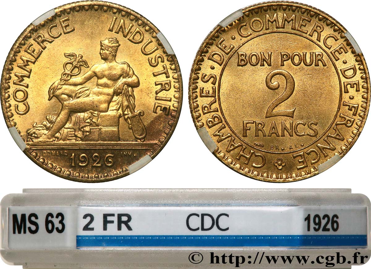 2 francs Chambres de Commerce 1926  F.267/8 fST63 GENI