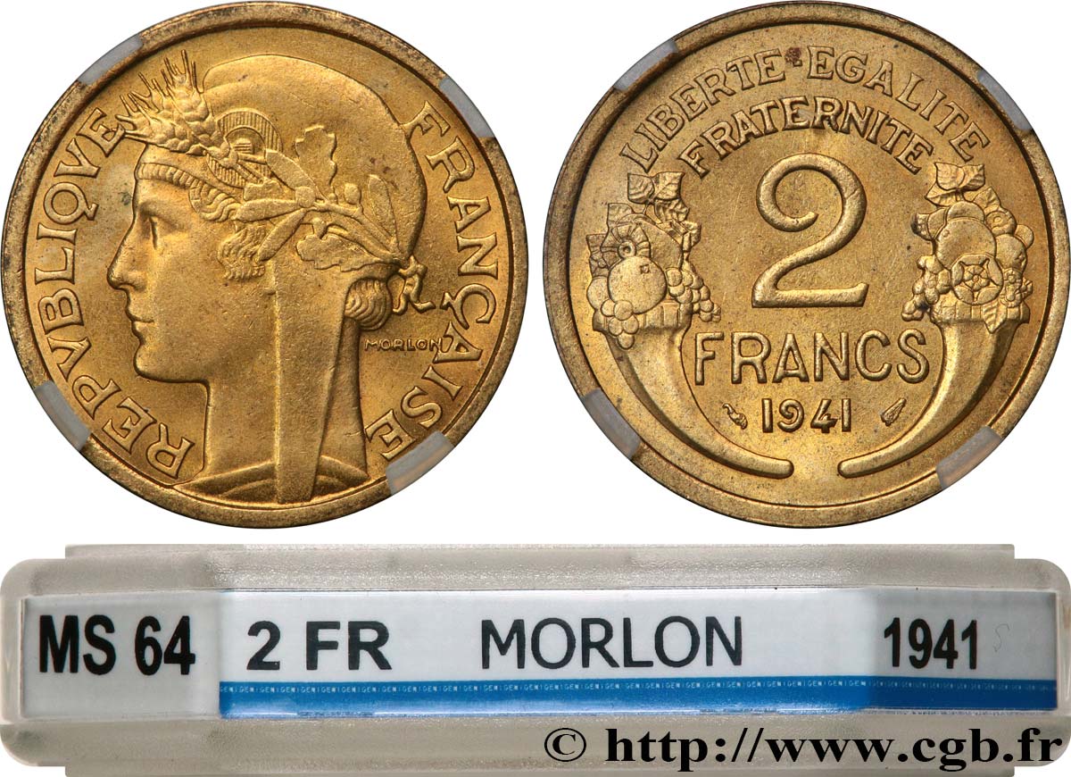2 francs Morlon 1941  F.268/14 MS64 GENI