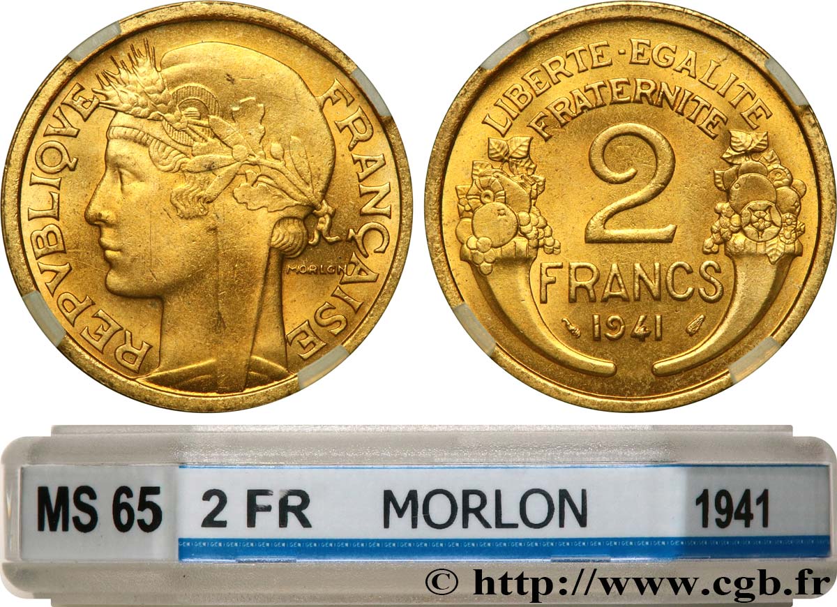 2 francs Morlon 1941  F.268/14 MS65 GENI
