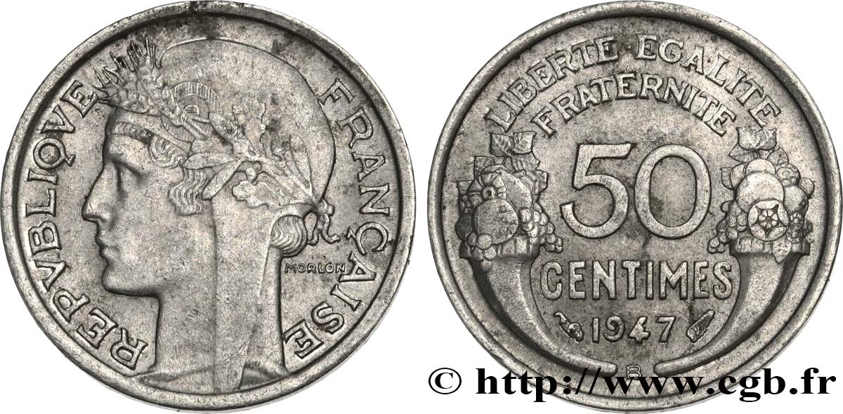 50 centimes Morlon, légère 1947 Beaumont-le-Roger F.194/11 TTB45 