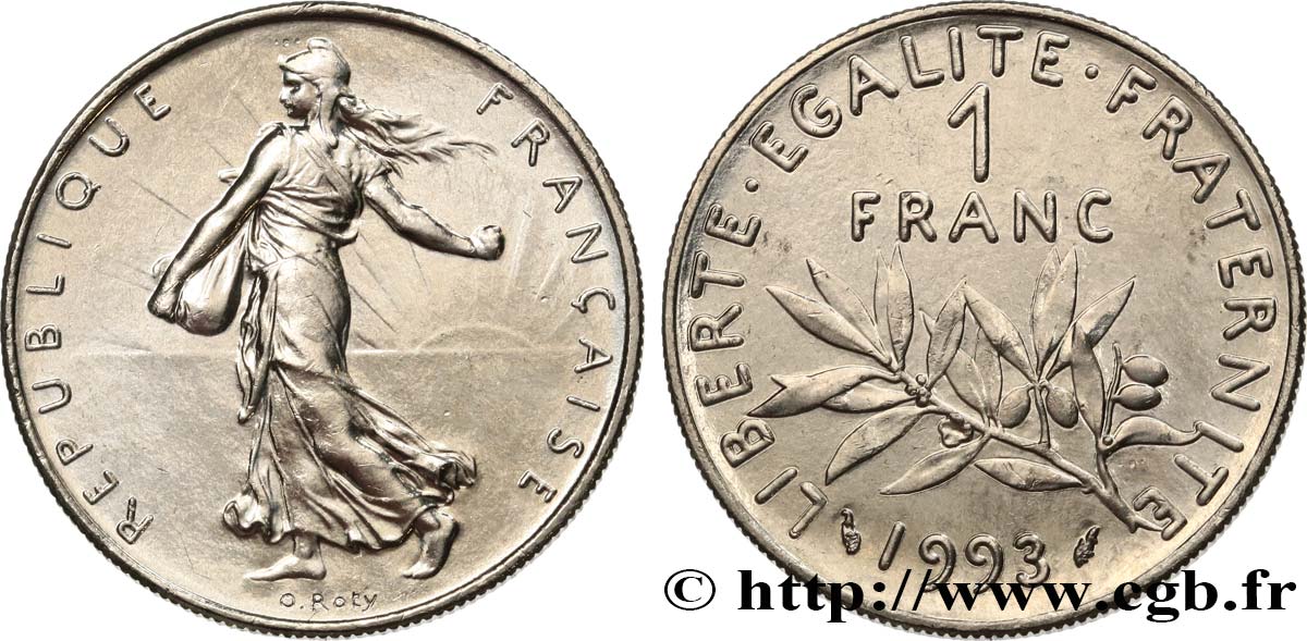 1 franc Semeuse, nickel 1993 Pessac F.226/40 EBC60 