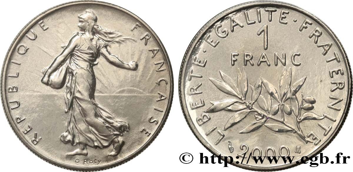 1 franc Semeuse, nickel, BU (Brillant Universel) 2000 Pessac F.226/48 MS 