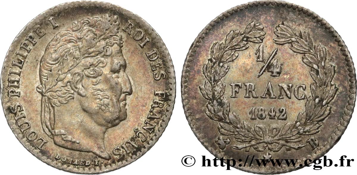 1/4 franc Louis-Philippe 1842 Rouen F.166/90 MBC50 