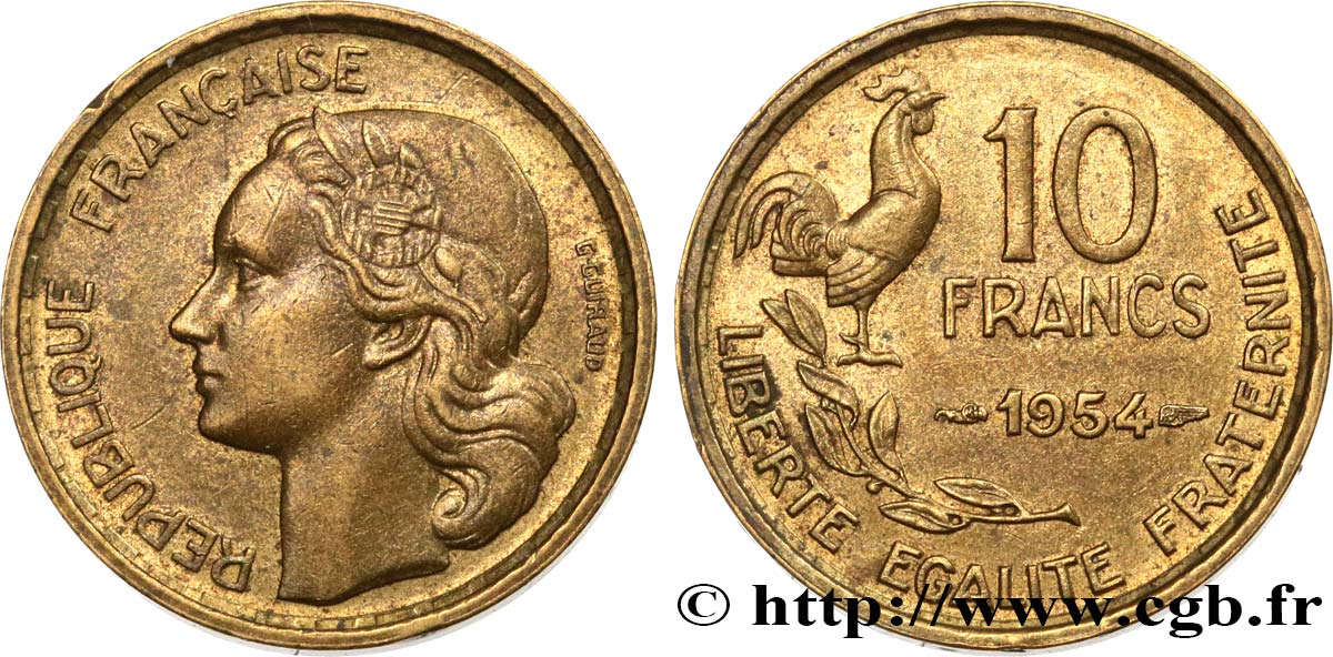 10 francs Guiraud 1954  F.363/10 TTB45 