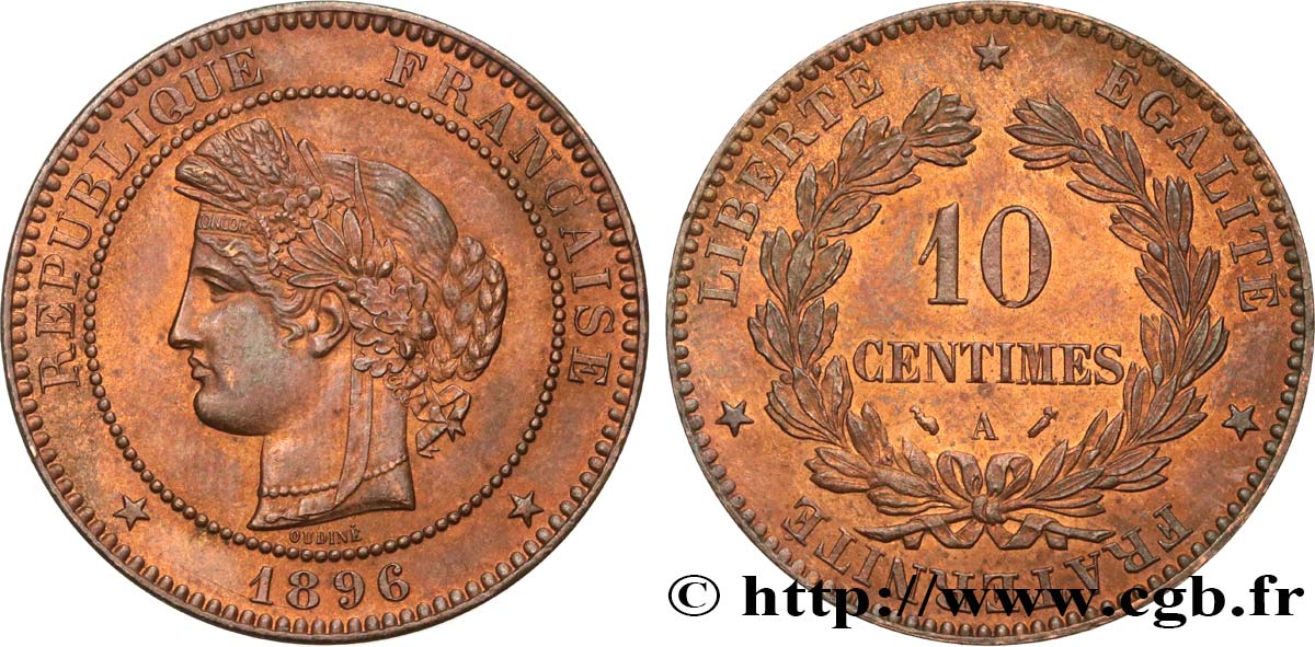 10 centimes Cérès 1896 Paris F.135/41 SUP60 