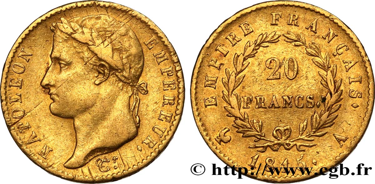 20 francs or Napoléon tête laurée, Cent-Jours 1815 Paris F.516A/1 q.BB 