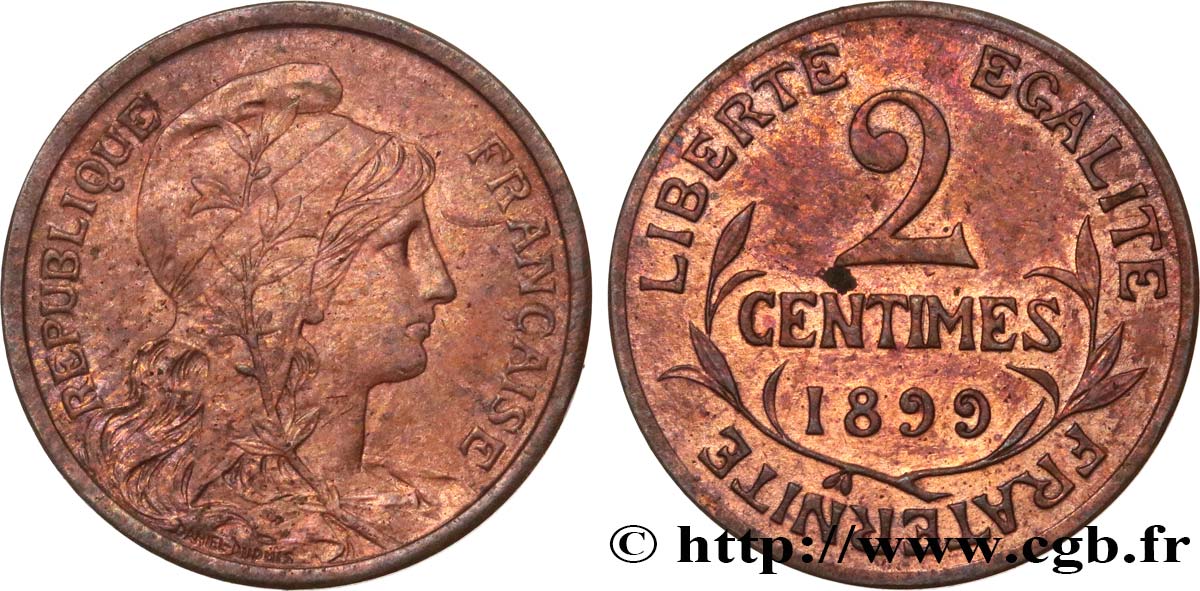 2 centimes Daniel-Dupuis 1899 Paris F.110/3 EBC55 