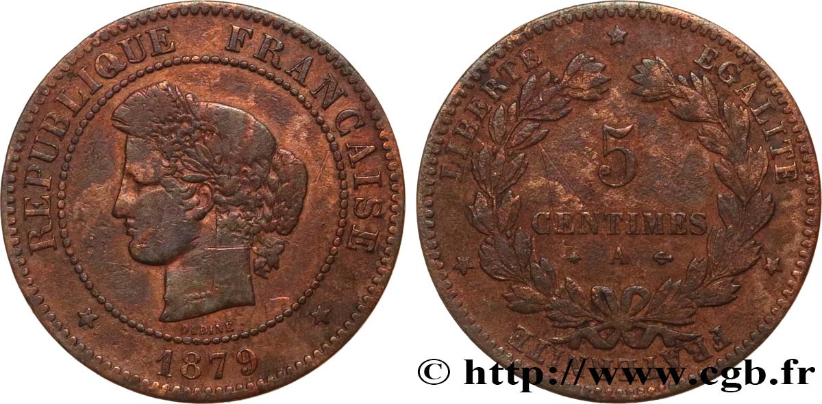 5 centimes Cérès 1879 Paris F.118/19 F 
