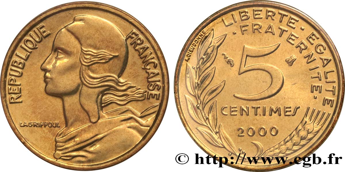 5 centimes Marianne 2000 Pessac F.125/44 MS 