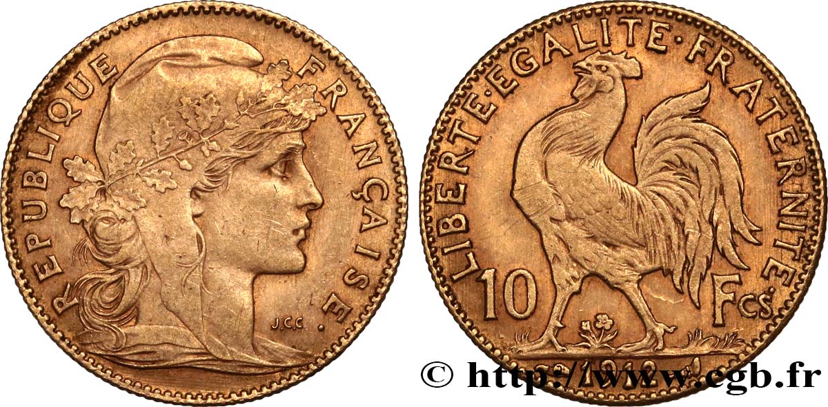10 francs Coq 1912 Paris F.509/13 TTB 