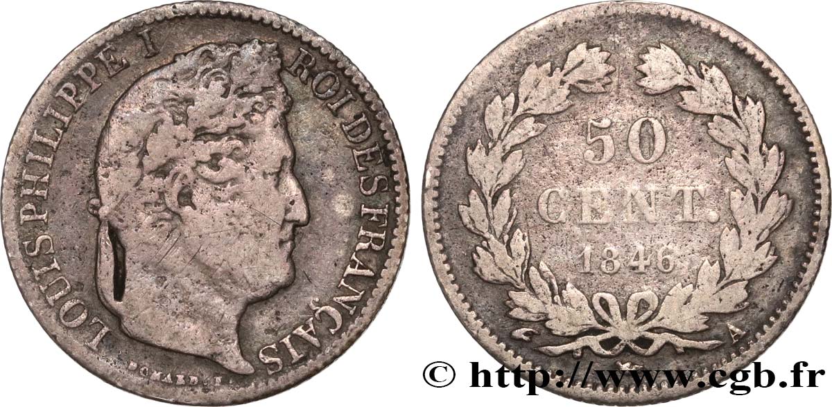 50 centimes Louis-Philippe 1846 Paris F.183/7 S15 