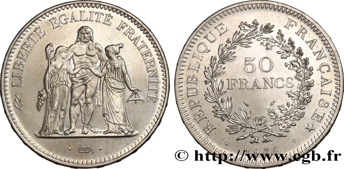 50 francs Hercule, avers de la 20 francs 1974  F.426/1 SPL62 