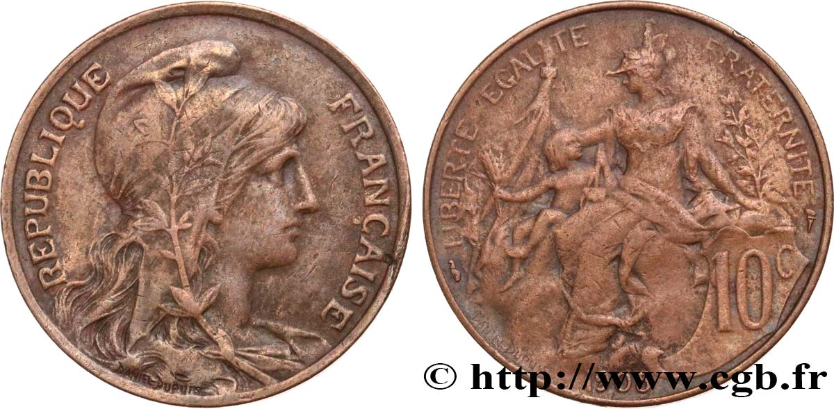10 centimes Daniel-Dupuis 1905  F.136/14 XF40 