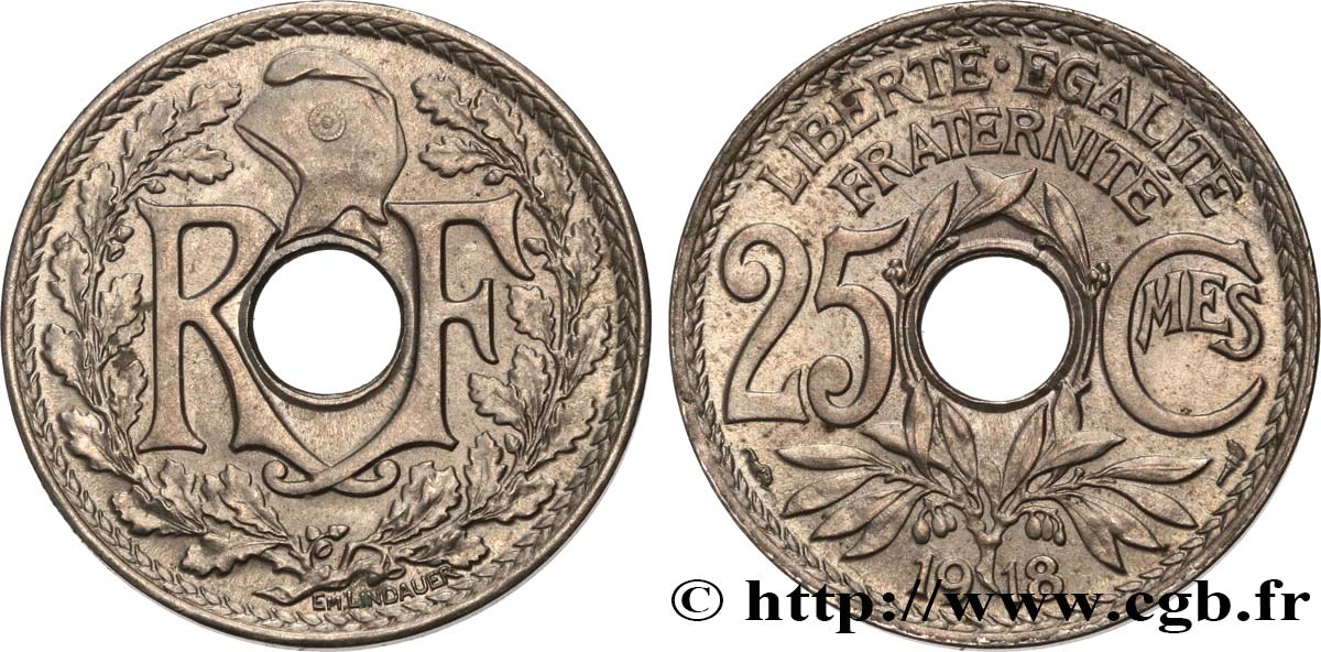 25 centimes Lindauer 1918  F.171/2 MS60 