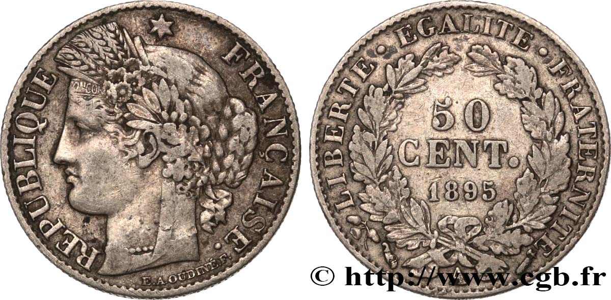 50 centimes Cérès, Troisième République 1895 Paris F.189/16 BC35 