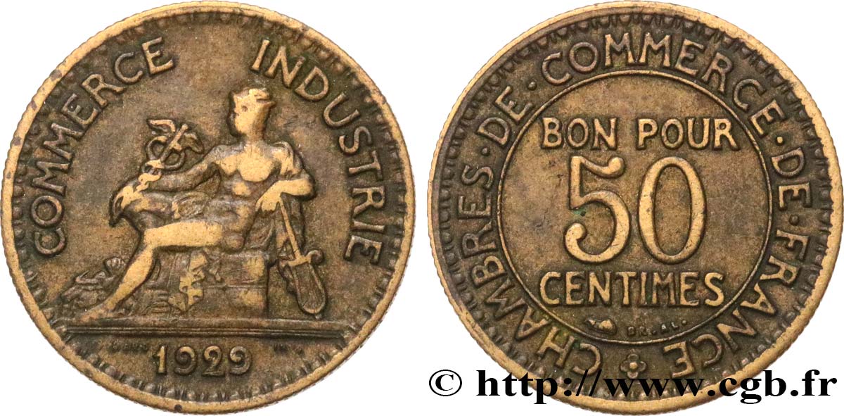 50 centimes Chambres de Commerce 1929 Paris F.191/11 S25 