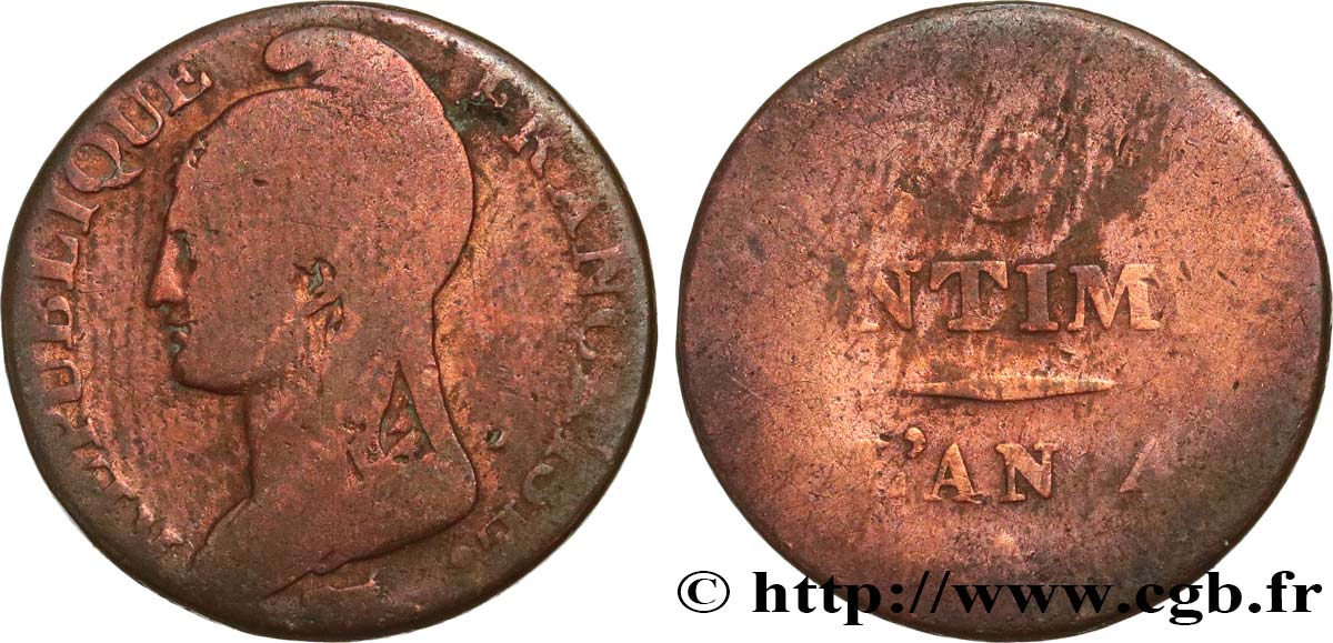 5 centimes Dupré, petit module 1796 Paris F.113/1 B6 