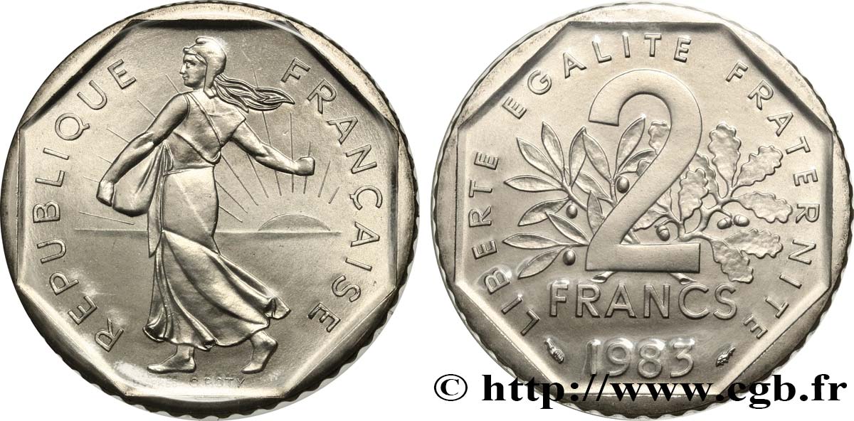 2 francs Semeuse, nickel 1983 Pessac F.272/7 FDC 