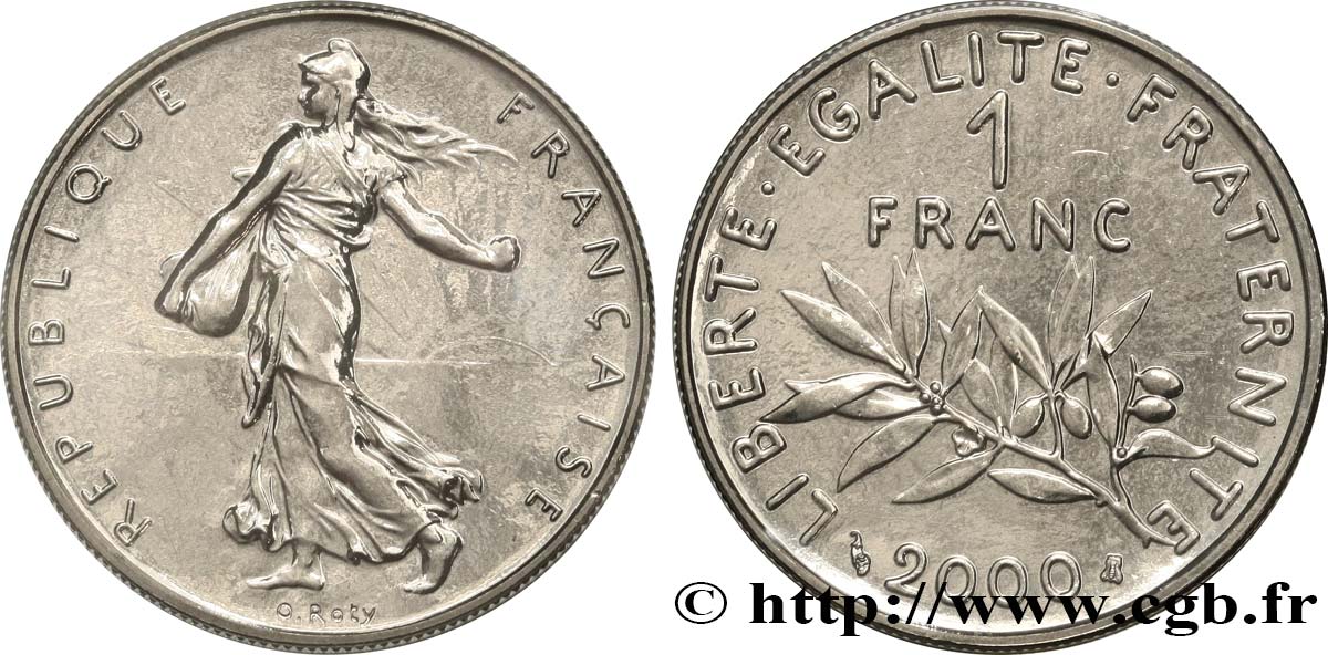 1 franc Semeuse, nickel, BU (Brillant Universel) 2000 Pessac F.226/48 FDC 