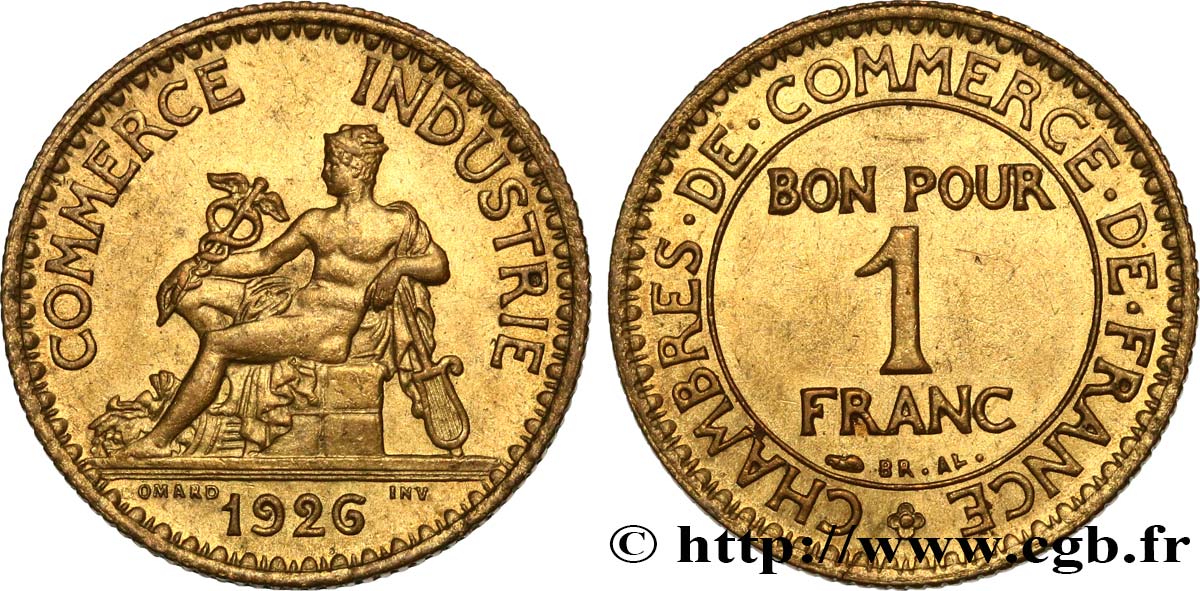 1 franc Chambres de Commerce 1926 Paris F.218/8 SPL58 