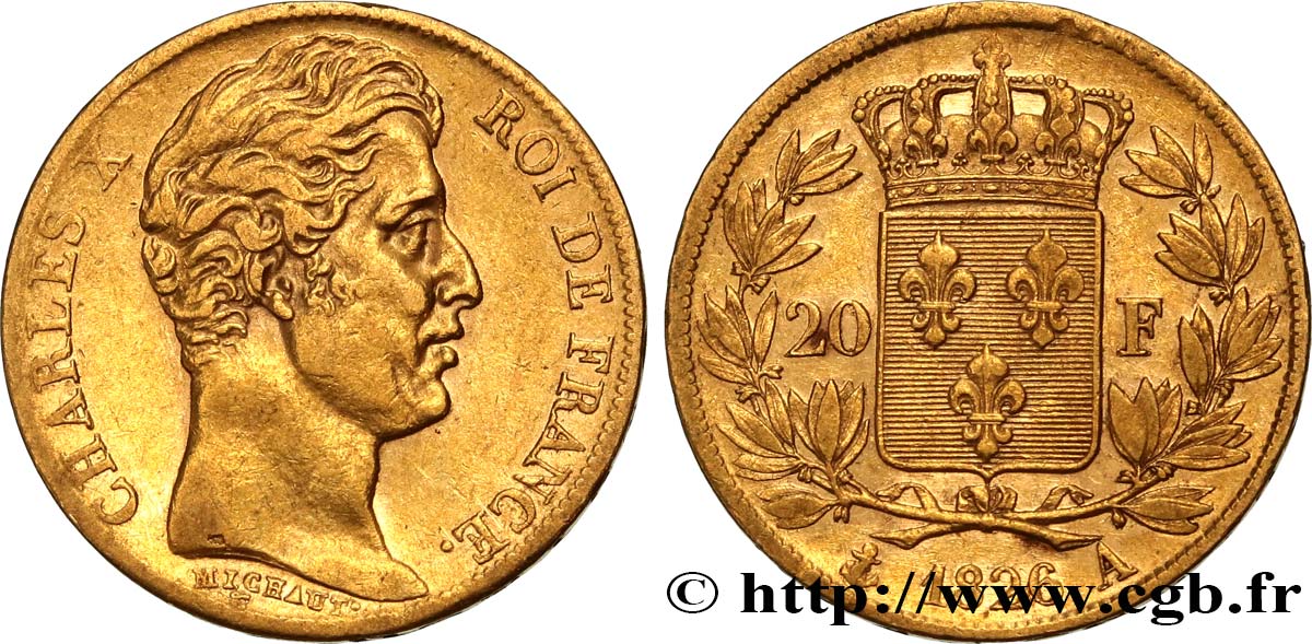 20 francs or Charles X 1826 Paris F.520/3 TTB 