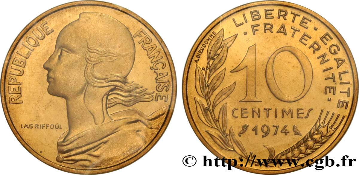 10 centimes Marianne 1974 Pessac F.144/14 MS 