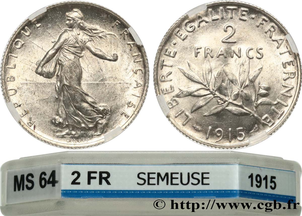 2 francs Semeuse 1915  F.266/17 fST64 GENI