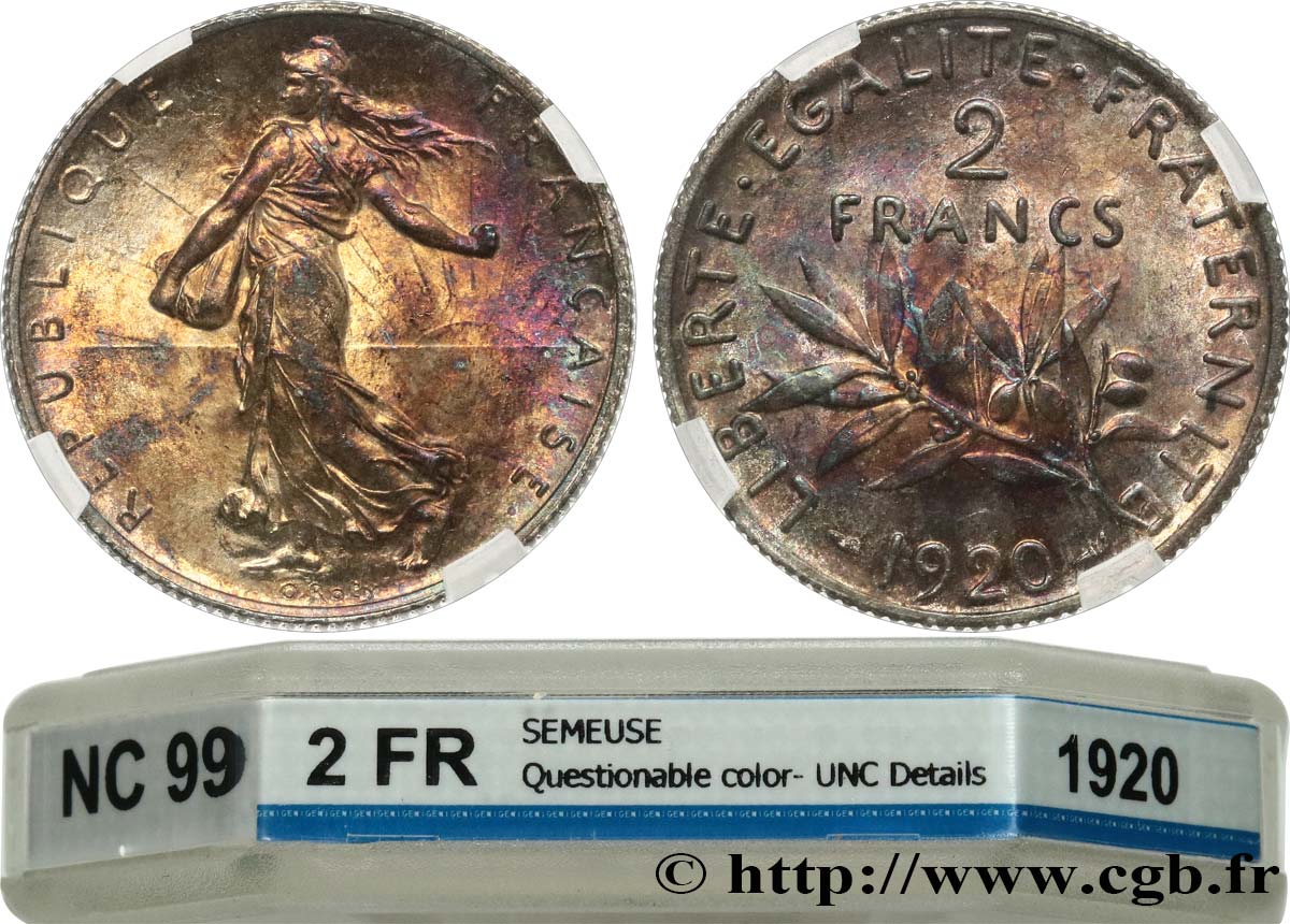2 francs Semeuse 1920  F.266/22 SC GENI