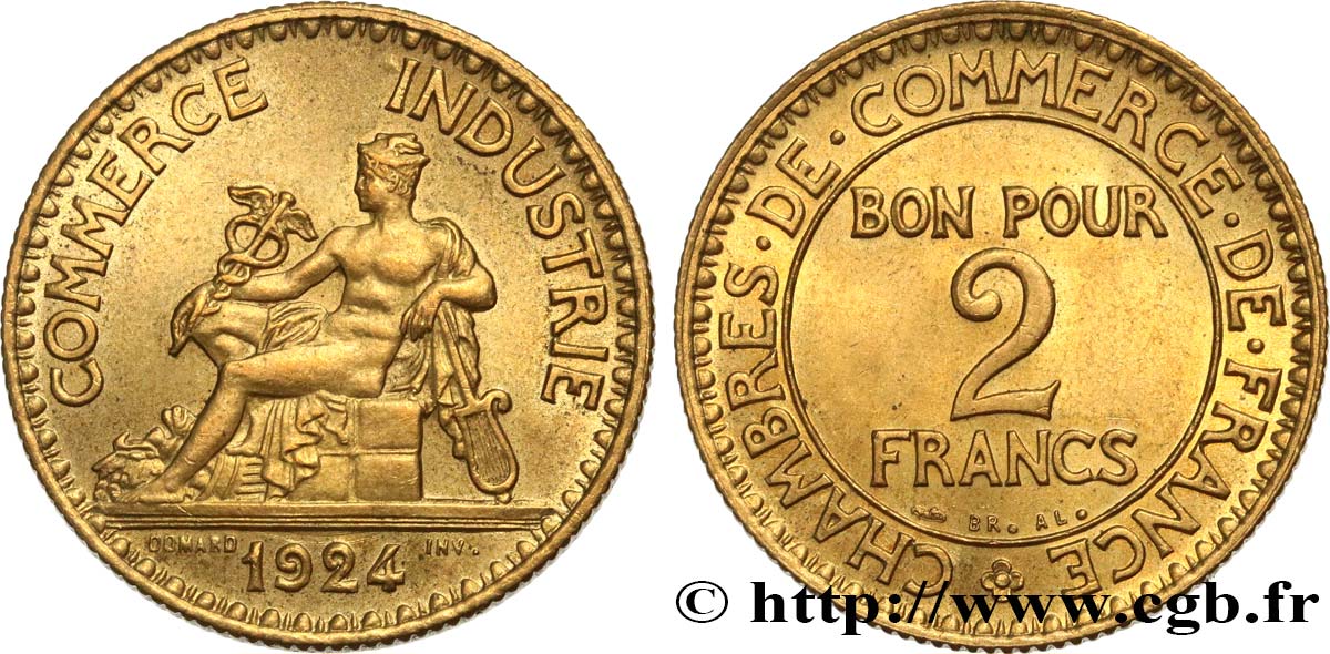 2 francs Chambres de Commerce 1924  F.267/6 SC64 