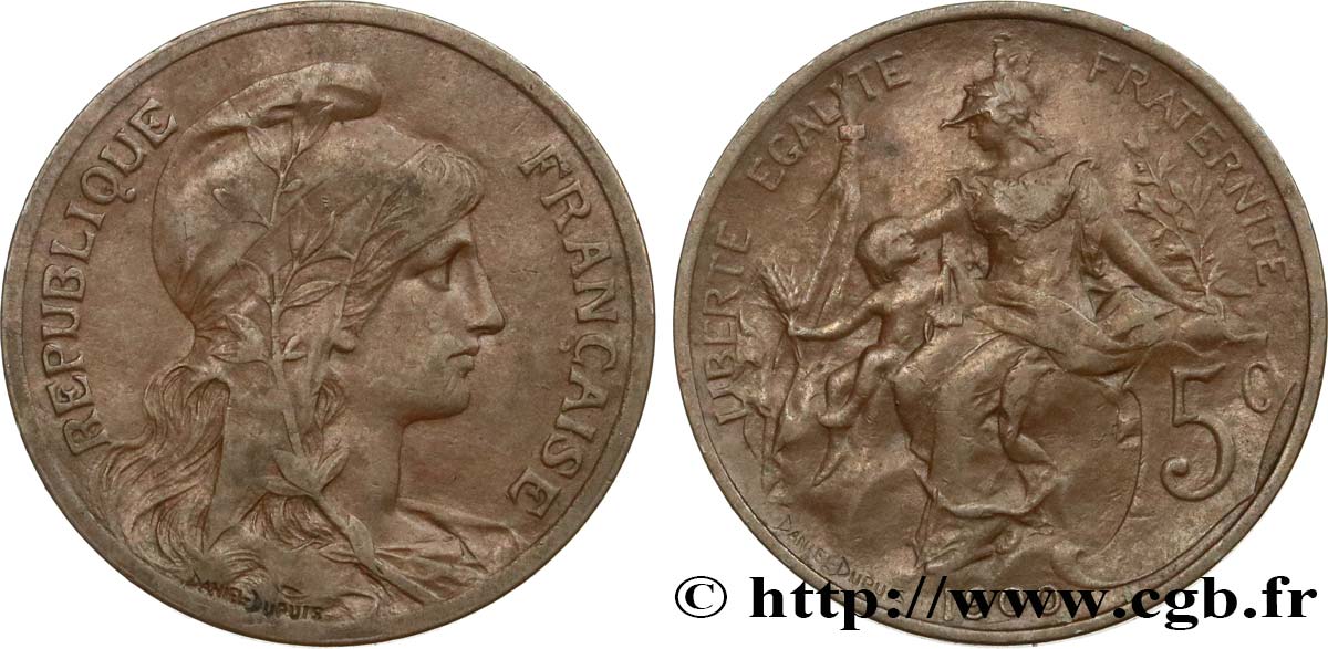5 centimes Daniel-Dupuis 1900  F.119/9 TTB40 