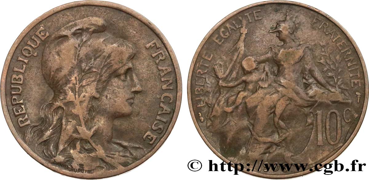 10 centimes Daniel-Dupuis 1906  F.136/15 VF30 