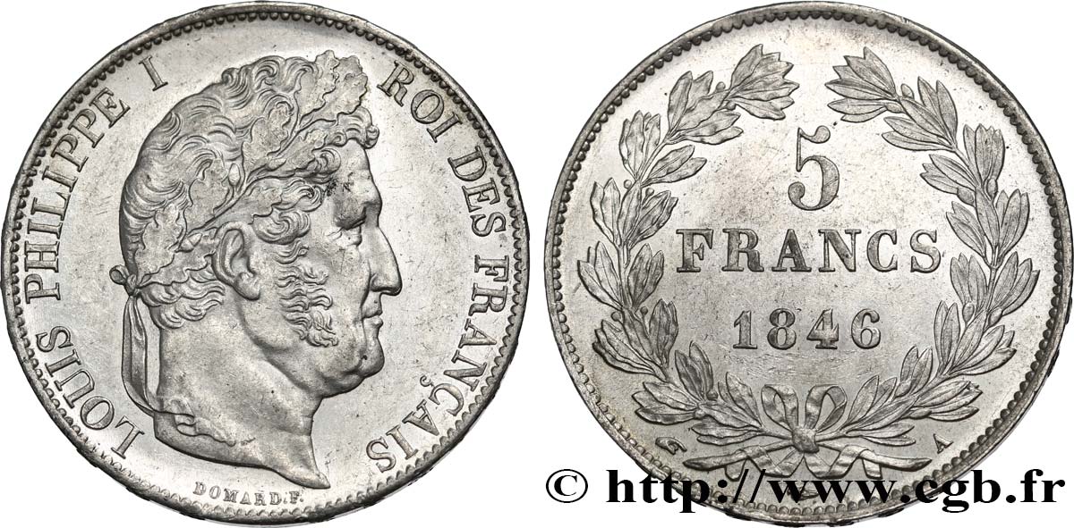 5 francs IIIe type Domard 1846 Paris F.325/10 SUP+ 