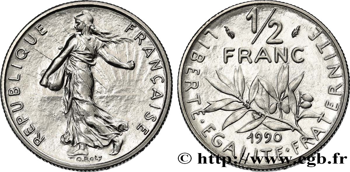 1/2 franc Semeuse 1990 Pessac F.198/29 FDC 