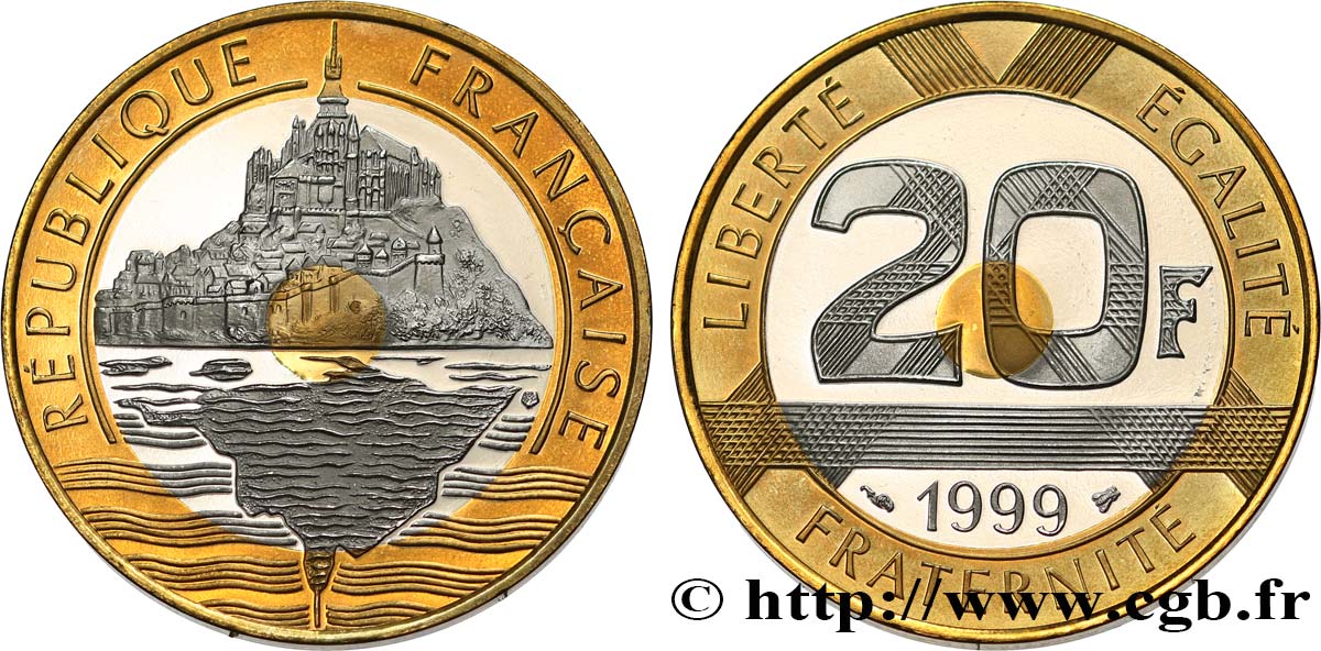 20 francs Mont Saint-Michel, BE (Belle Épreuve) 1999 Pessac F.403/15 var. MS 