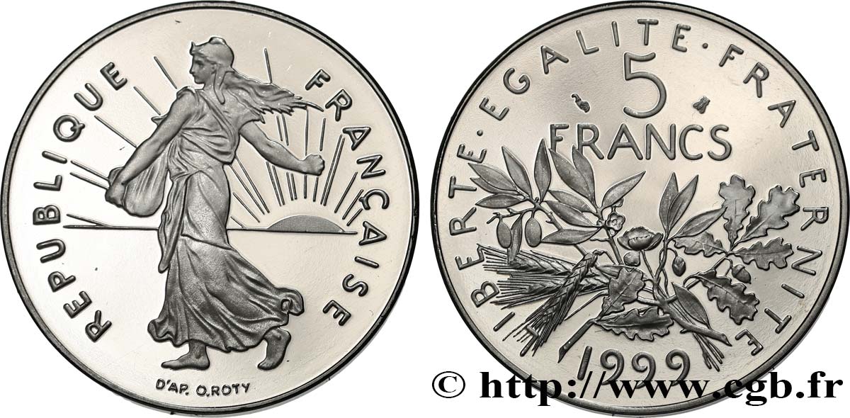 5 francs Semeuse, nickel, BE (Belle Épreuve) 1999 Pessac F.341/35 var. MS 