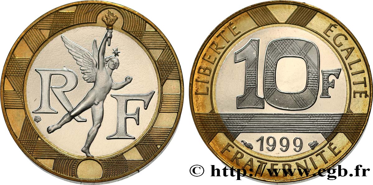 10 francs Génie de la Bastille, BE (Belle Épreuve) 1999 Pessac F.375/16 var. ST 