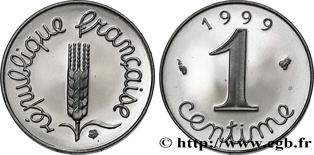 1 centime Épi, BE (Belle Épreuve) 1999 Pessac F.106/59 var. FDC 