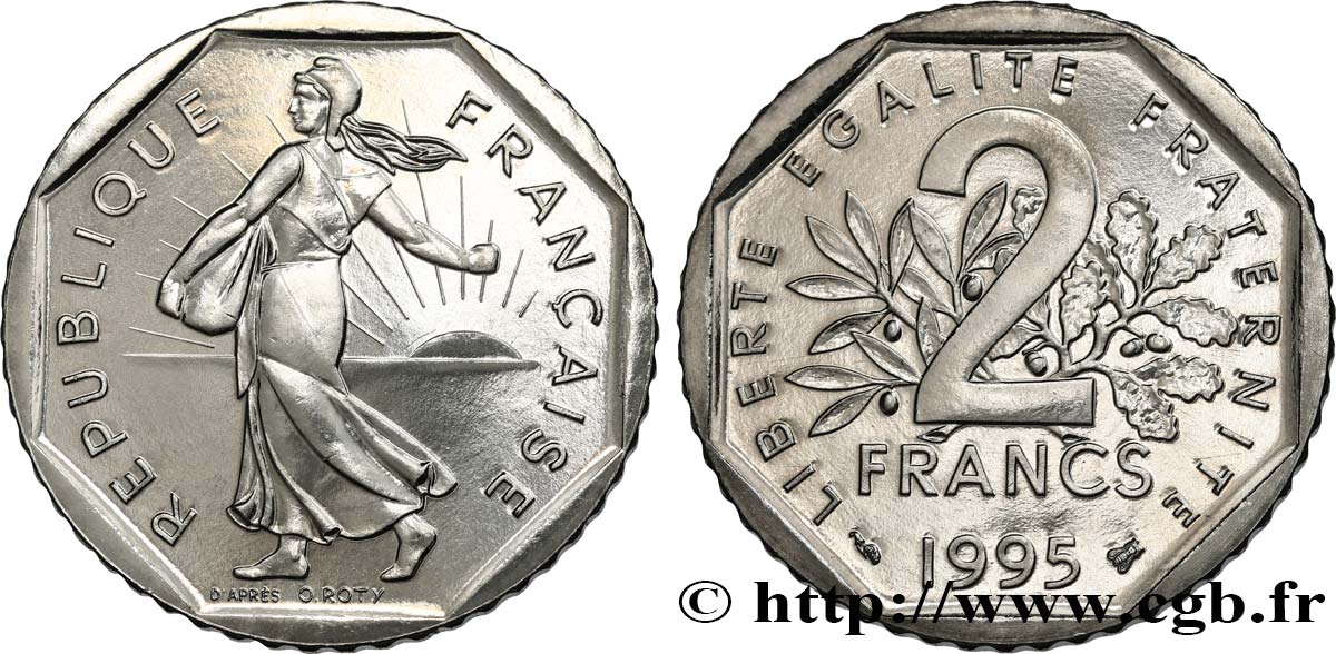 2 francs Semeuse, nickel 1995 Pessac F.272/23 MS64 