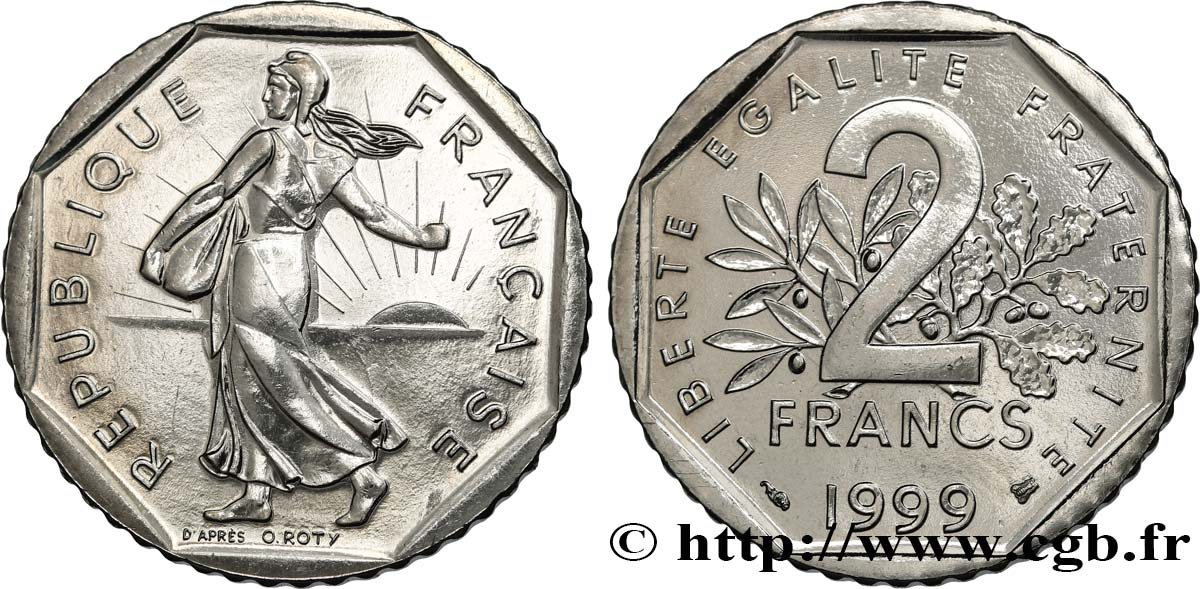 2 francs Semeuse, nickel 1999 Pessac F.272/27 SPL64 