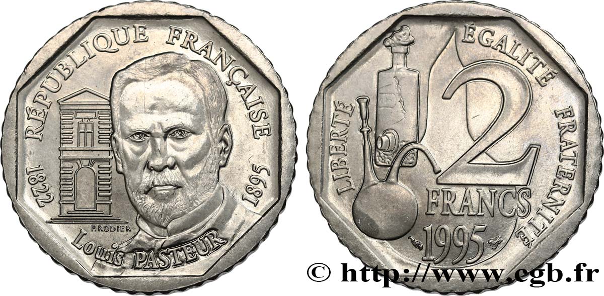 2 francs Louis Pasteur 1995 Pessac F.274/2 fST63 