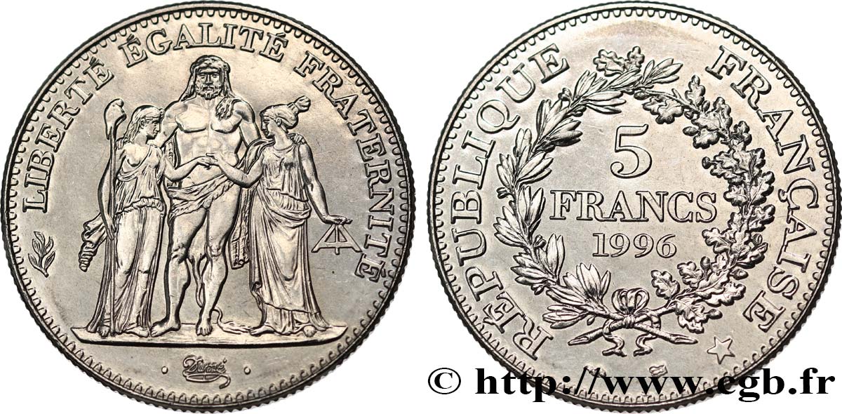 5 francs Hercule de Dupré 1996  F.346/2 fST 
