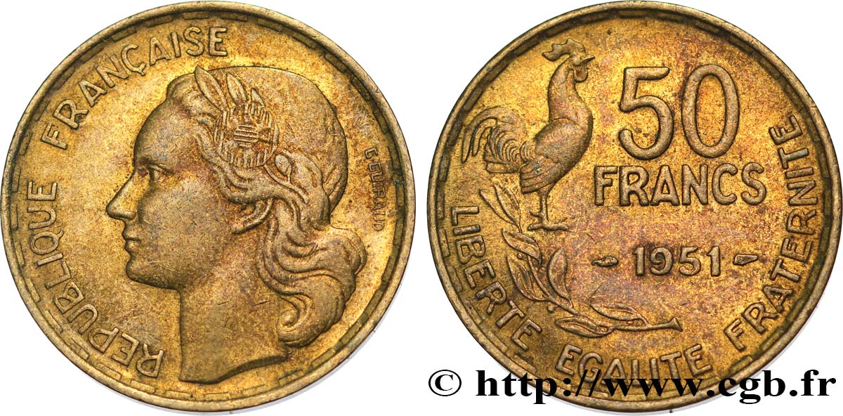 50 francs Guiraud 1951  F.425/5 AU58 