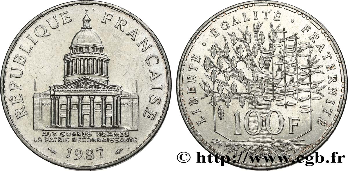 100 francs Panthéon,  1987  F.451/7 TTB+ 