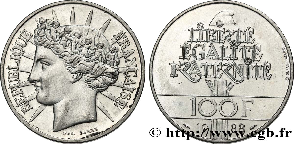 100 francs Fraternité 1988  F.456/2 MBC+ 