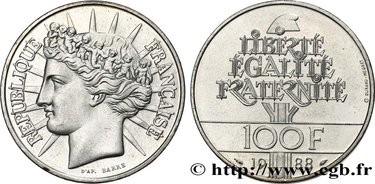 100 francs Fraternité 1988  F.456/2 MS62 